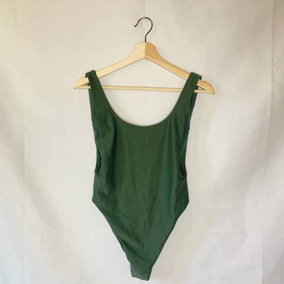 Aerie NWT One Piece High Leg Green Swimsuit Size M - Picture 1 of 5